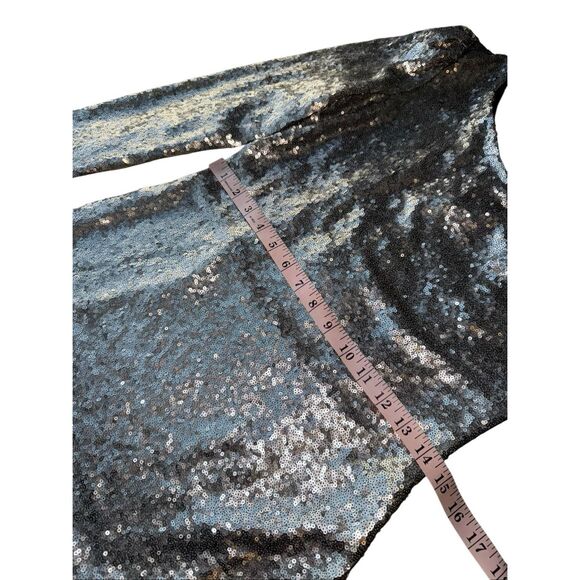 Highline Collective One Shoulder Silver Sequined One shoulder Cocktail Dress - Picture 6 of 9